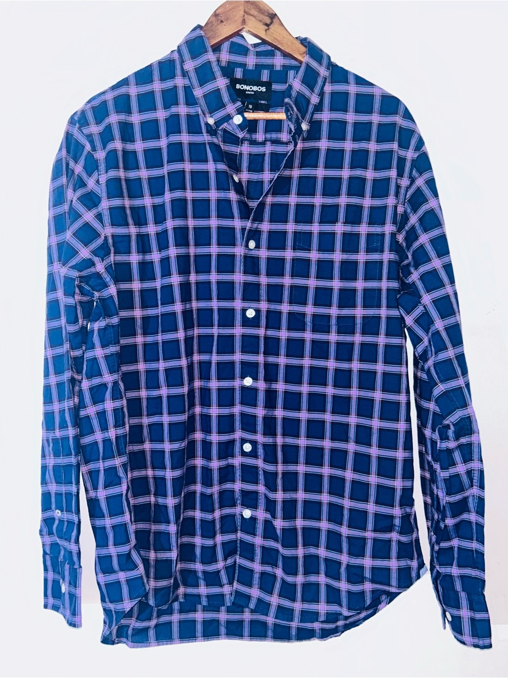 Bonobos Plaid Button Down Long Sleeve Shirt Slim Fit XL